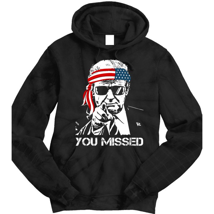 Trump You Missed Middle Finger 24 Vote Trump Tie Dye Hoodie