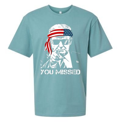 Trump You Missed Middle Finger 24 Vote Trump Sueded Cloud Jersey T-Shirt