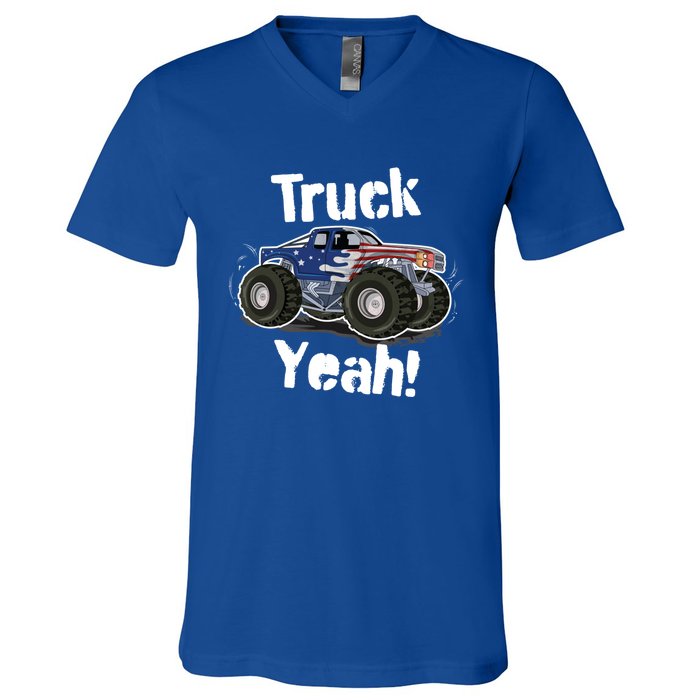 Truck Yeah! Monster Truck Gift V-Neck T-Shirt