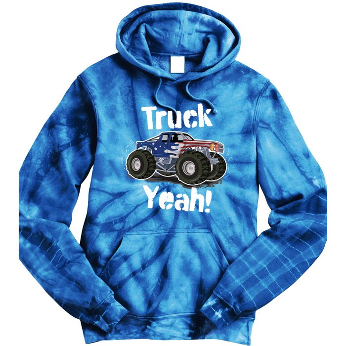 Truck Yeah! Monster Truck Gift Tie Dye Hoodie