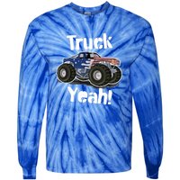 Truck Yeah! Monster Truck Gift Tie-Dye Long Sleeve Shirt