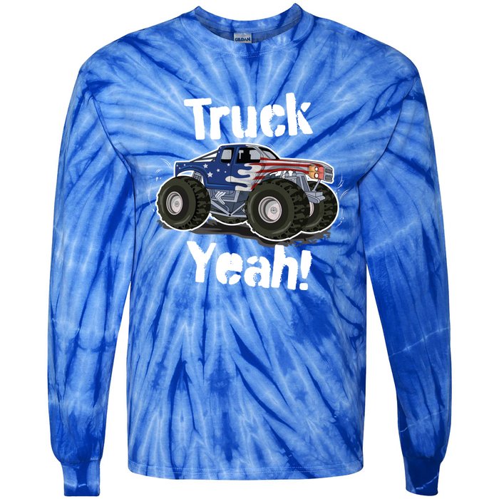 Truck Yeah! Monster Truck Gift Tie-Dye Long Sleeve Shirt