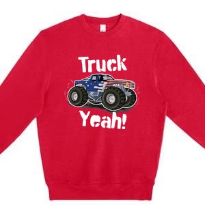 Truck Yeah! Monster Truck Gift Premium Crewneck Sweatshirt