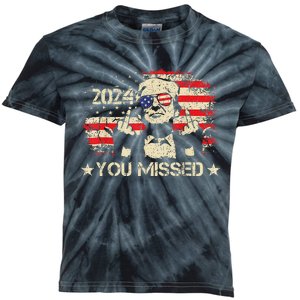 Trump You Missed Funny Trump 2024 Kids Tie-Dye T-Shirt