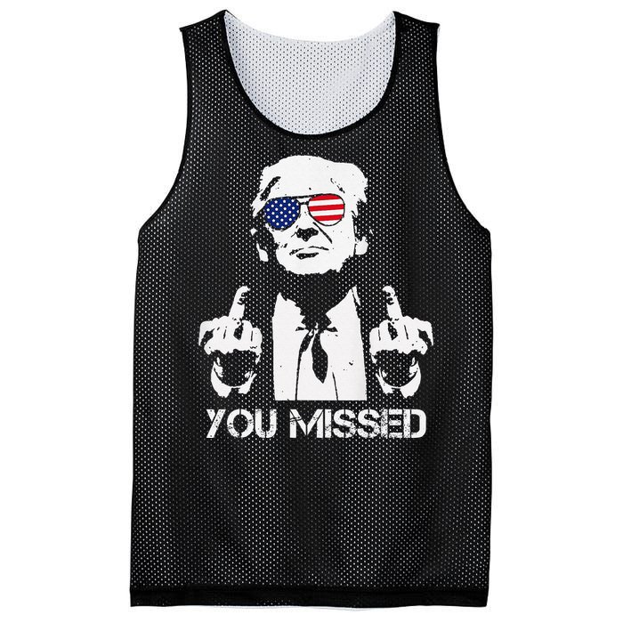 Trump You Missed Middle Finger 24 Vote Trump Mesh Reversible Basketball Jersey Tank