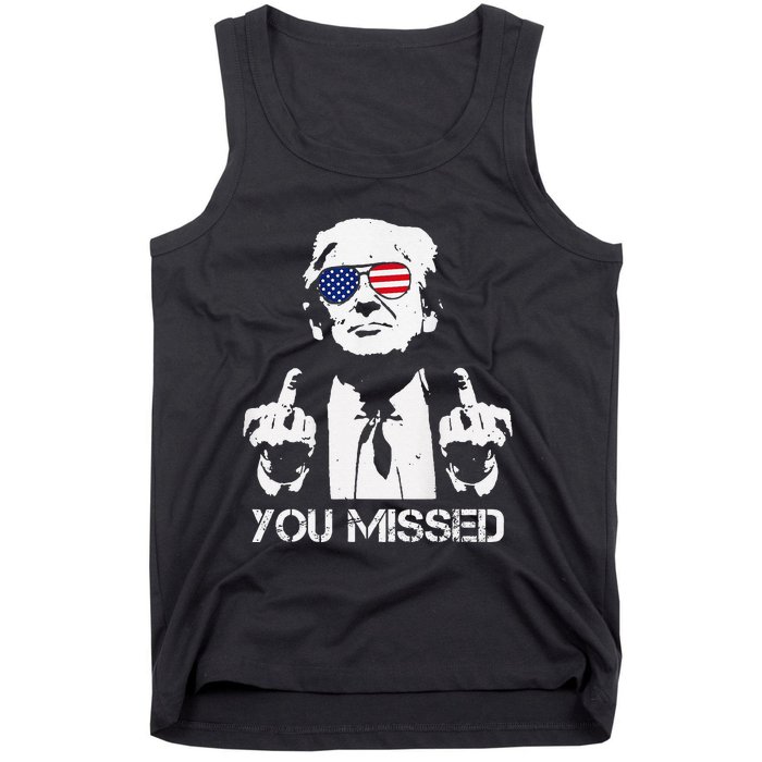 Trump You Missed Middle Finger 24 Vote Trump Tank Top