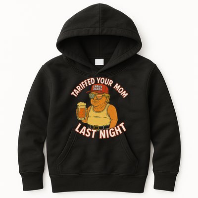 Tariffed Your Mom Last Night Tarrified Funny Humor Kids Hoodie
