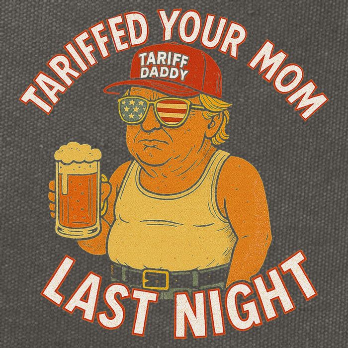 Tariffed Your Mom Last Night Tarrified Funny Humor Cotton Canvas Backpack