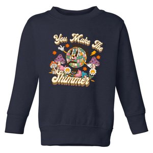 Teacher You Make The Whole Class Shimmer Groovy Back To School Toddler Sweatshirt