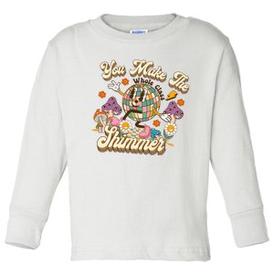 Teacher You Make The Whole Class Shimmer Groovy Back To School Toddler Long Sleeve Shirt