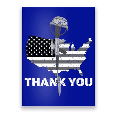 Thank You Military Veterans Memorial Day Remember Gift Poster