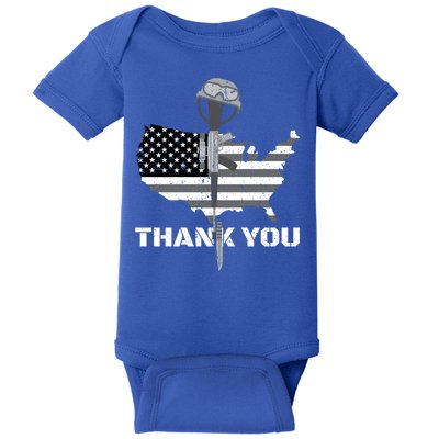 Thank You Military Veterans Memorial Day Remember Gift Baby Bodysuit