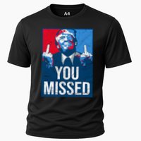 Trump You Missed Shooting Assassination Attempt Middle Finger Usa Patrioti Cooling Performance Crew T-Shirt