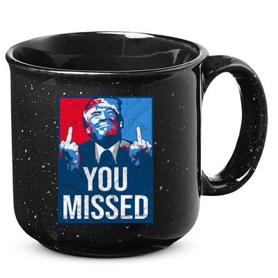 Trump You Missed Shooting Assassination Attempt Middle Finger Usa Patrioti 15oz Campfire Ceramic Mug