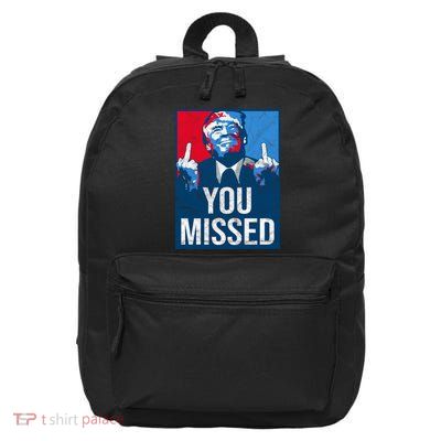 Trump You Missed Shooting Assassination Attempt Middle Finger Usa Patrioti 16 in Basic Backpack