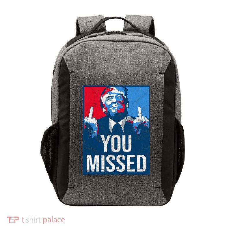Trump You Missed Shooting Assassination Attempt Middle Finger Usa Patrioti Vector Backpack