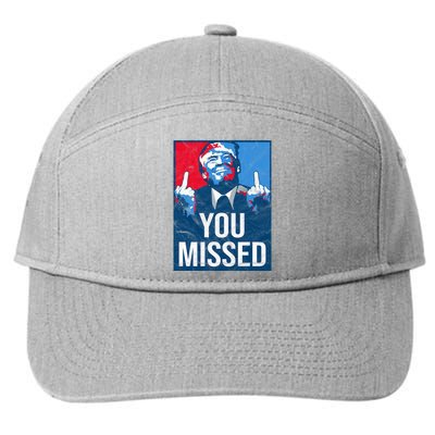 Trump You Missed Shooting Assassination Attempt Middle Finger Usa Patrioti 7-Panel Snapback Hat