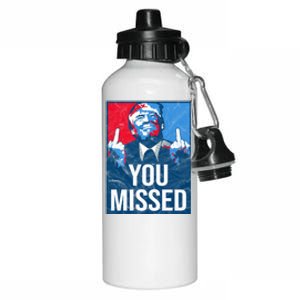 Trump You Missed Shooting Assassination Attempt Middle Finger Usa Patrioti Aluminum Water Bottle