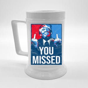 Trump You Missed Shooting Assassination Attempt Middle Finger Usa Patrioti Beer Stein