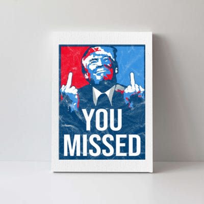 Trump You Missed Shooting Assassination Attempt Middle Finger Usa Patrioti Canvas