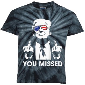 Trump You Missed Funny Trump 2024 Kids Tie-Dye T-Shirt