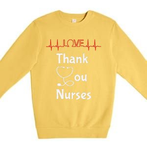 Thank You Nurses Love Stethoscope Valentine's Day Premium Crewneck Sweatshirt