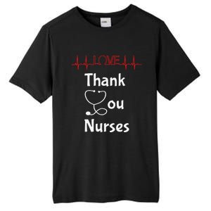 Thank You Nurses Love Stethoscope Valentine's Day Tall Fusion ChromaSoft Performance T-Shirt