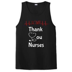 Thank You Nurses Love Stethoscope Valentine's Day PosiCharge Competitor Tank