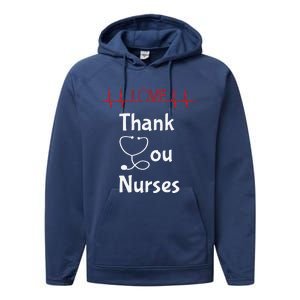 Thank You Nurses Love Stethoscope Valentine's Day Performance Fleece Hoodie