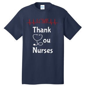 Thank You Nurses Love Stethoscope Valentine's Day Tall T-Shirt