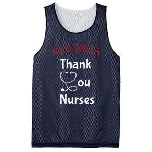 Thank You Nurses Love Stethoscope Valentine's Day Mesh Reversible Basketball Jersey Tank