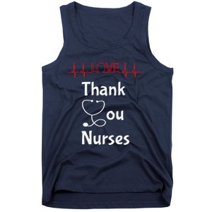 Thank You Nurses Love Stethoscope Valentine's Day Tank Top