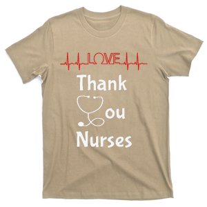 Thank You Nurses Love Stethoscope Valentine's Day T-Shirt