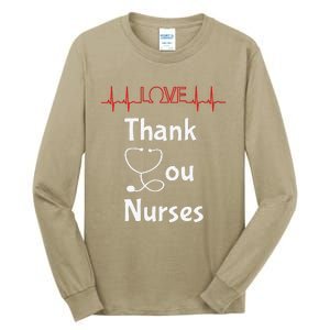 Thank You Nurses Love Stethoscope Valentine's Day Tall Long Sleeve T-Shirt