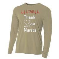 Thank You Nurses Love Stethoscope Valentine's Day Cooling Performance Long Sleeve Crew