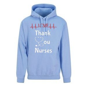 Thank You Nurses Love Stethoscope Valentine's Day Unisex Surf Hoodie