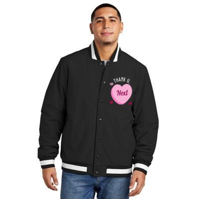 Thank You Next Anti Valentine Cute Candy Heart Insulated Varsity Jacket