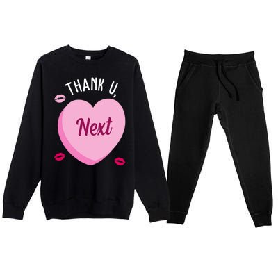 Thank You Next Anti Valentine Cute Candy Heart Premium Crewneck Sweatsuit Set