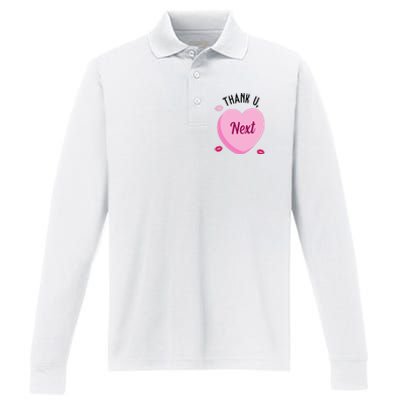 Thank You Next Anti Valentine Cute Candy Heart Performance Long Sleeve Polo