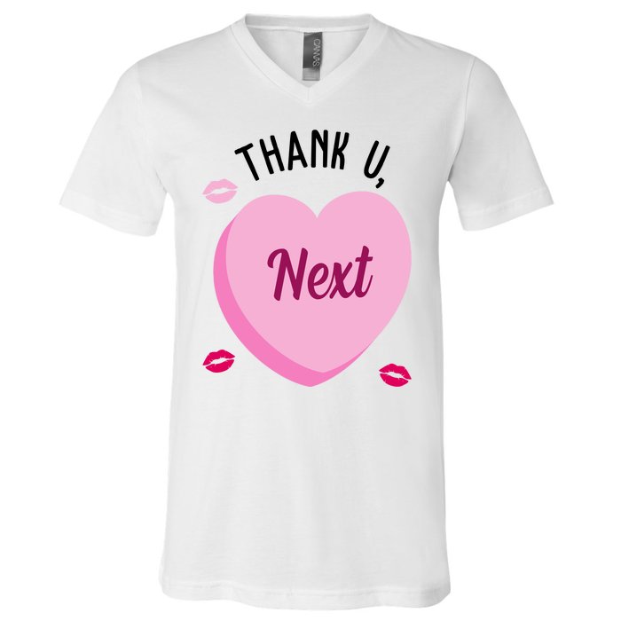 Thank You Next Anti Valentine Cute Candy Heart V-Neck T-Shirt