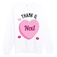 Thank You Next Anti Valentine Cute Candy Heart Premium Crewneck Sweatshirt