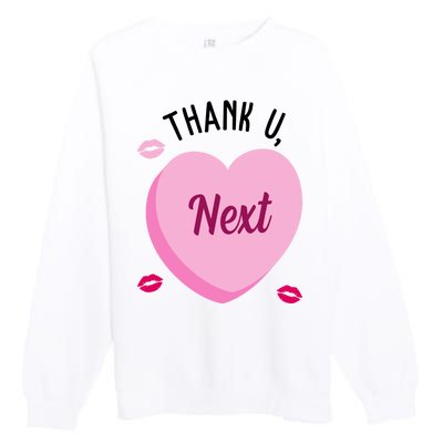 Thank You Next Anti Valentine Cute Candy Heart Premium Crewneck Sweatshirt