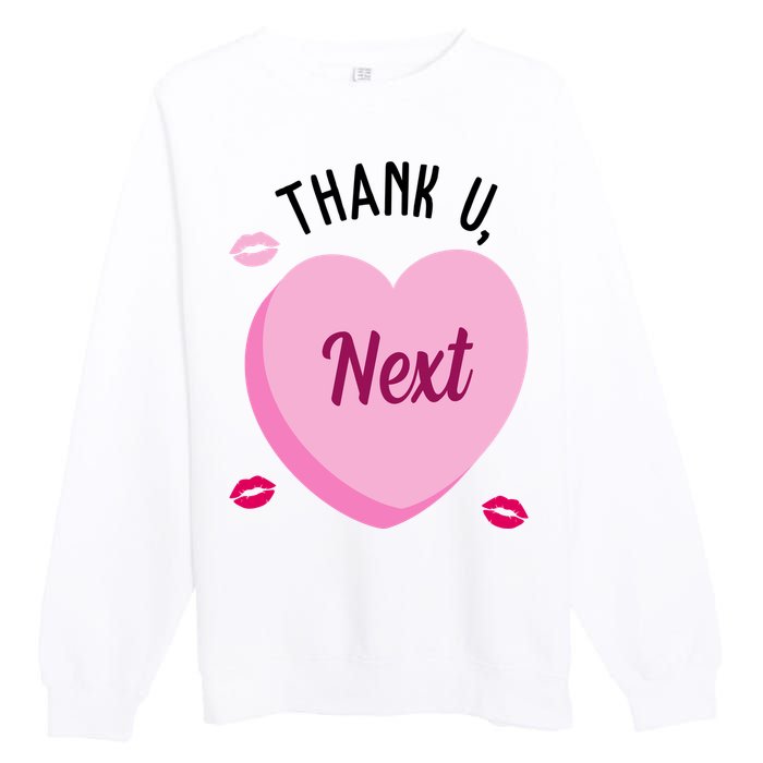 Thank You Next Anti Valentine Cute Candy Heart Premium Crewneck Sweatshirt