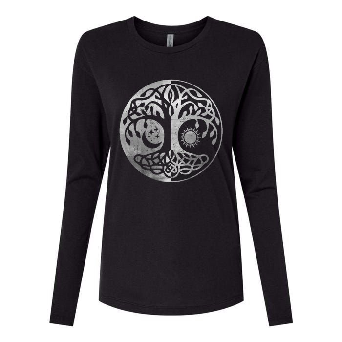 Tree Yggdrasil Of Life Viking Norway Runes Symbol Norse Rune Womens Cotton Relaxed Long Sleeve T-Shirt