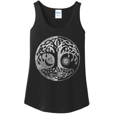 Tree Yggdrasil Of Life Viking Norway Runes Symbol Norse Rune Ladies Essential Tank