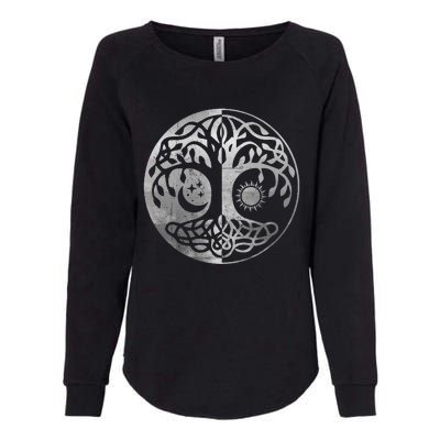 Tree Yggdrasil Of Life Viking Norway Runes Symbol Norse Rune Womens California Wash Sweatshirt