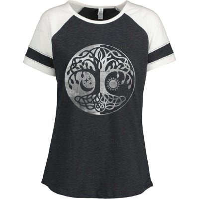 Tree Yggdrasil Of Life Viking Norway Runes Symbol Norse Rune Enza Ladies Jersey Colorblock Tee