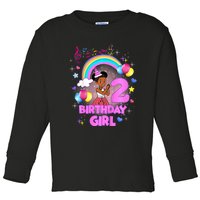 Two Year Old Birthday Girl Cute 2nd Birthday Corner Toddler Long Sleeve Shirt