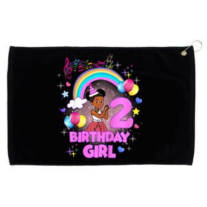 Two Year Old Birthday Girl Cute 2nd Birthday Corner Grommeted Golf Towel