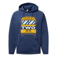 Two(2) Year Old 2nd Birthday School Bus Theme Party Performance Fleece Hoodie